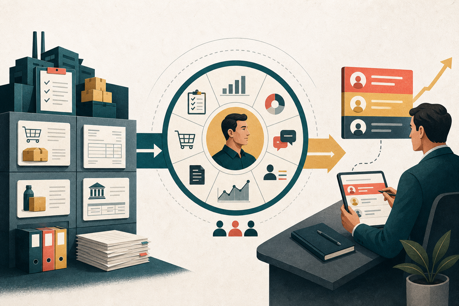 Histórico do ERP sendo transformado em contexto e prioridade para o vendedor